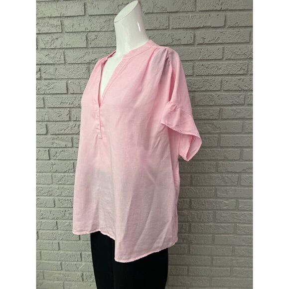 Crown & Ivy Women Pink Oversized Hi-Lo Blouse Size L - Picture 4 of 7